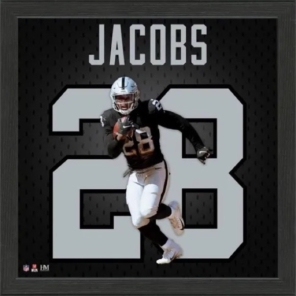 Las Vegas Raiders Josh Jacobs Jersey Number Frame - Picture 1 of 4